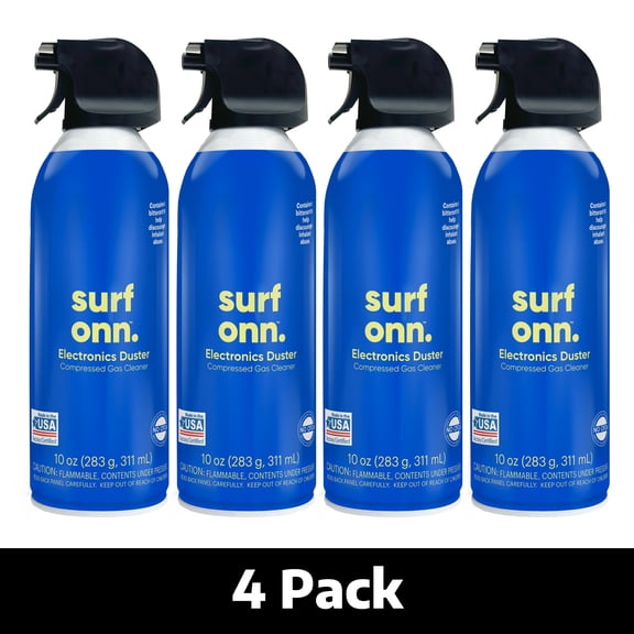 Onn. Electronics Duster Compressed Gas Cleaner, 10 oz, 4-Pack