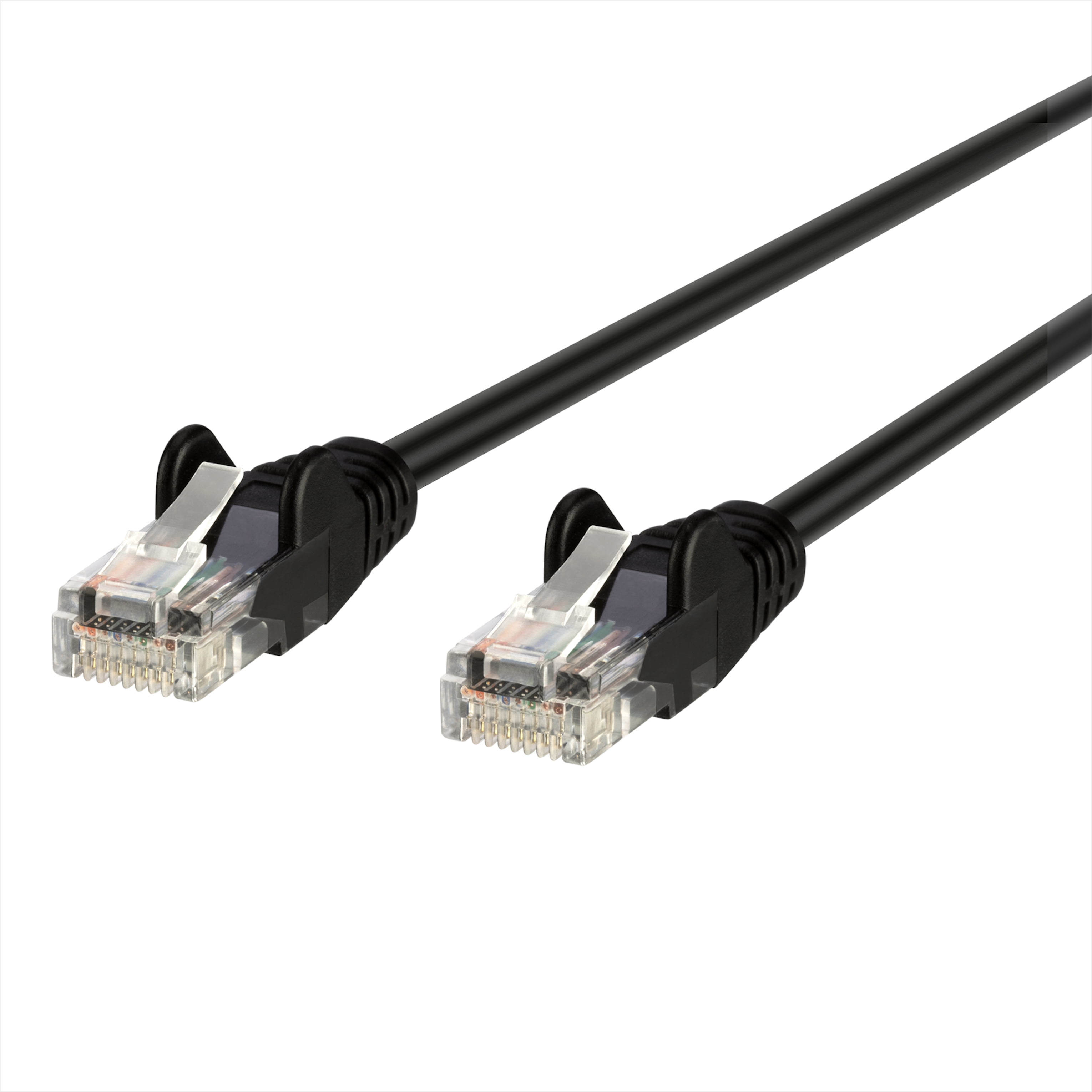 Onn Ethernet Cat6 Networking Cable Snagless, 7 Feet to 75 Feet, Black