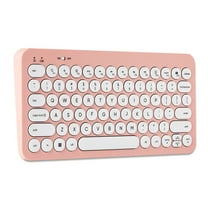 onn Backlit Mini Wireless Office Keyboard with USB Receiver, Pearl Blush Pink