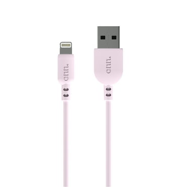 Onn. Lightning to USB Charging and Data Cable, Pink, 3 ft