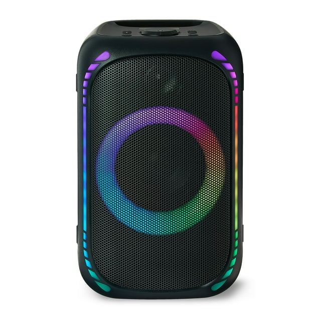 Onn Medium Portable Party Speaker Gen. 2, IPX7 Waterproof, 3 Speakers, Black