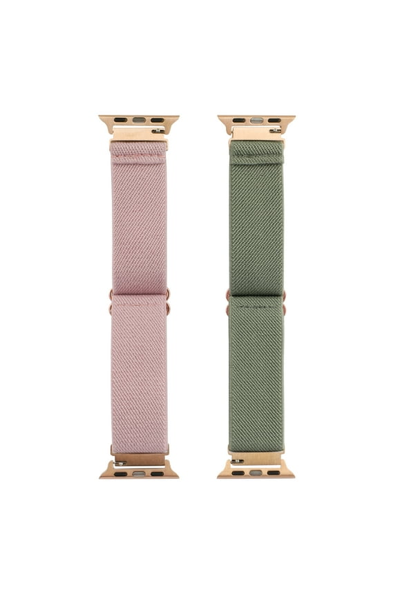 Watch Band, Universal Fit for Apple Watch, Samsung Galaxy, Garmin 20mm, 2 Pack-Pink & Green Knit