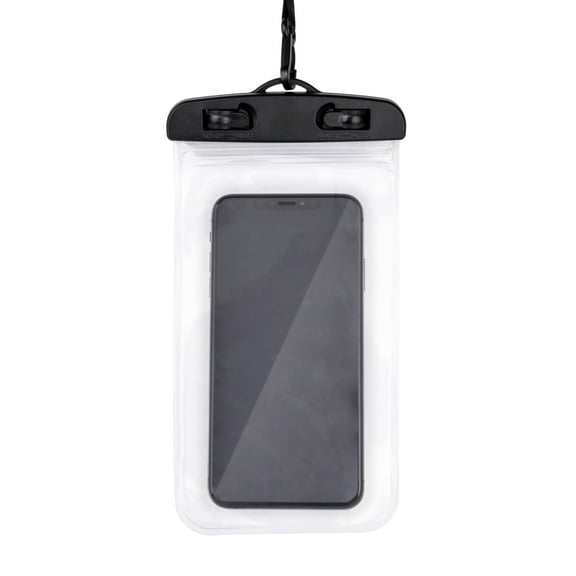 onn Waterproof Phone Pouch, Clear Compatible with iPhone, Samsung, Google, and Huawei with screens up to 7