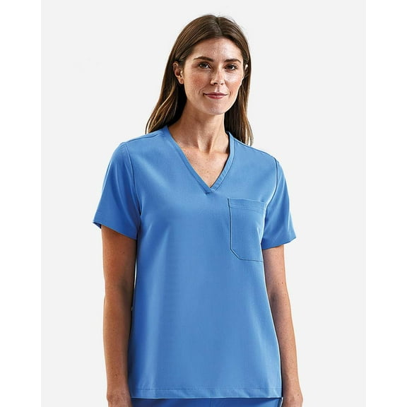 Onna NN300 Women's Limitless V-Neck Stretch Scrub Top-CEIL BLUE-M