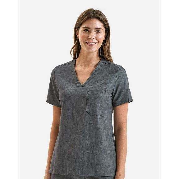 Onna NN300 Women's Limitless V-Neck Stretch Scrub Top-Dynamo Grey-XL