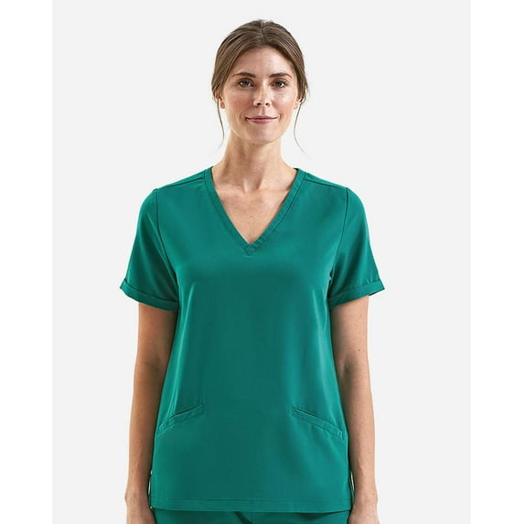 Onna NN310 Women's Invincible V-Neck Stretch Scrub Top-Clean Green-L