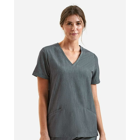 Onna NN310 Women's Invincible V-Neck Stretch Scrub Top-Dynamo Grey-2XL