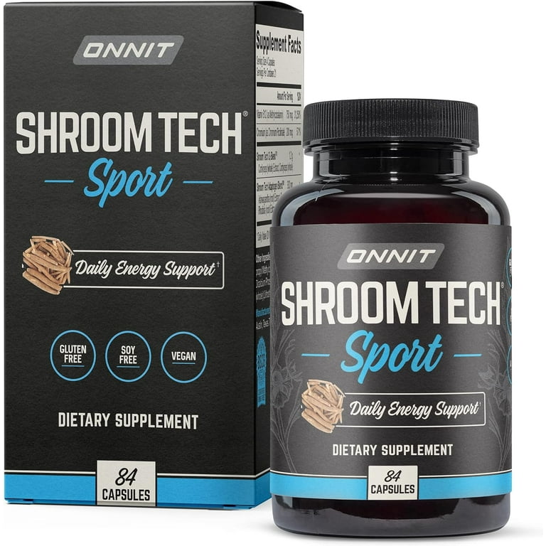 Onnit Shroom TECH Sport (84ct)  All Natural Pre-Workout Supplement with  Ashwagandha, Cordyceps Mushroom, and Rhodiola Rosea 