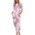 thumbnail image 1 of Onqubzoe Pajamas for Women Set Clearance Christmas Pajamas Women's 2024 Outer Wear Home Suit Women's Autumn and Winter Printed Long Sleeved Trousers Split Pajamas Maternity Pajamas Pink S, 1 of 4
