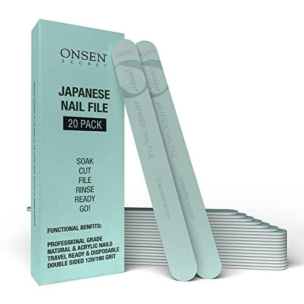 Onsen Secret Japanese Nail File Professional 20Pack Nail Files