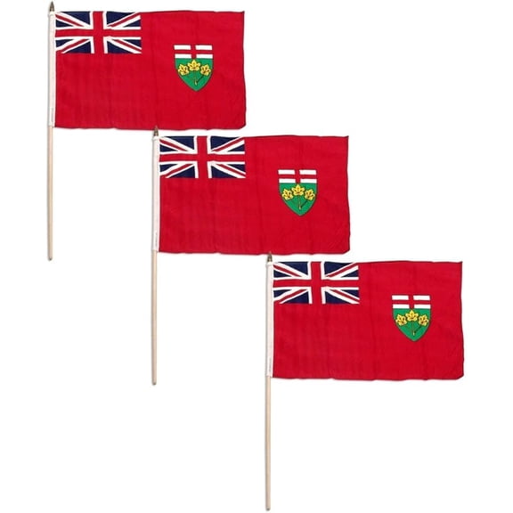 Ontario 12in x 18in Flag - 3 PK