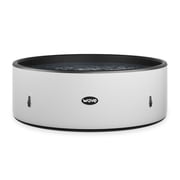 Wave Ontario 4-Person Round Drop-Stitch Hot Tub | 110-Jet Inflatable Spa | White Herringbone