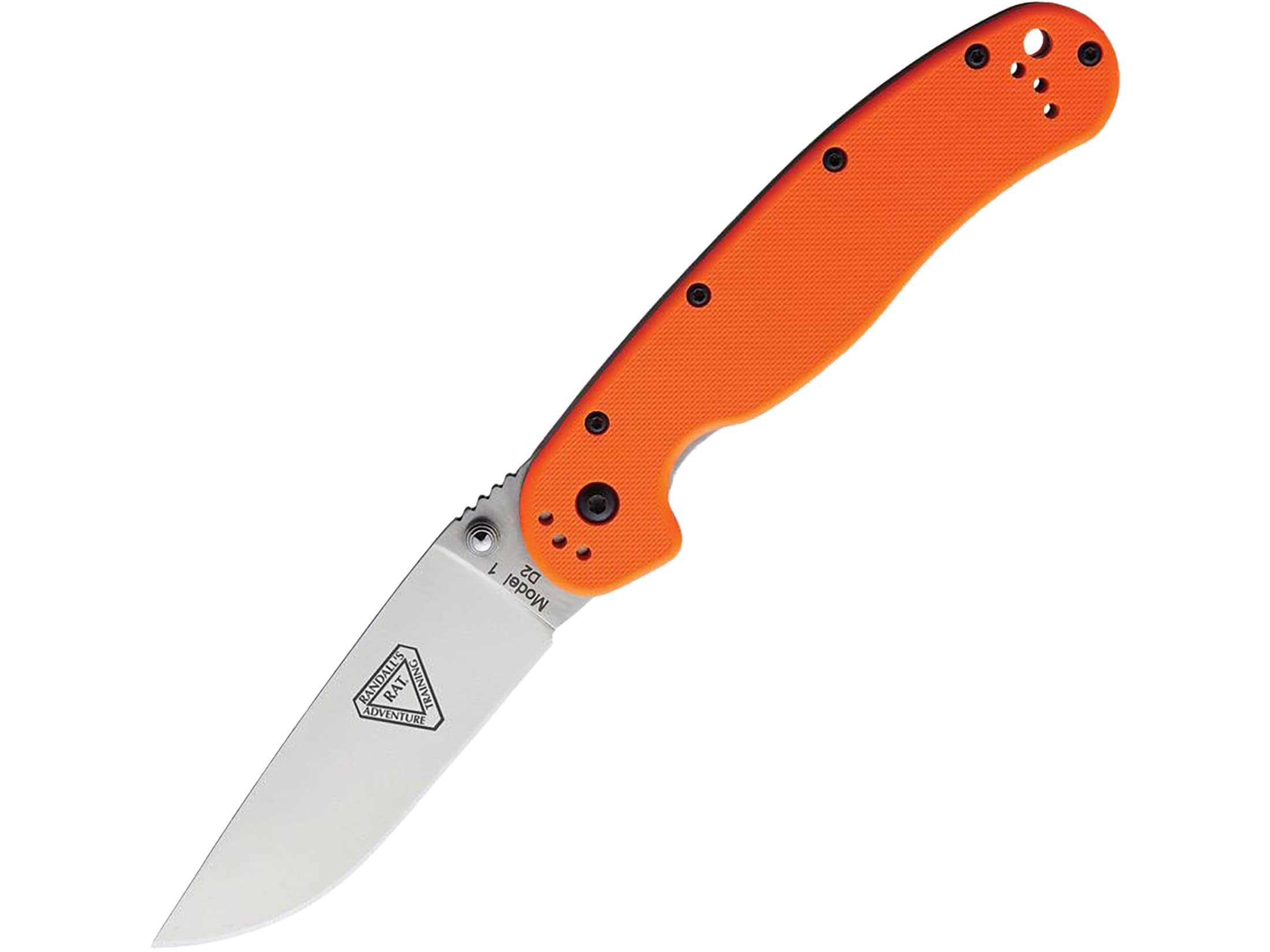 Ontario RAT 1 Pocket Knife 3.6" Drop Point D2 Satin Blade Nylon Handle Orange