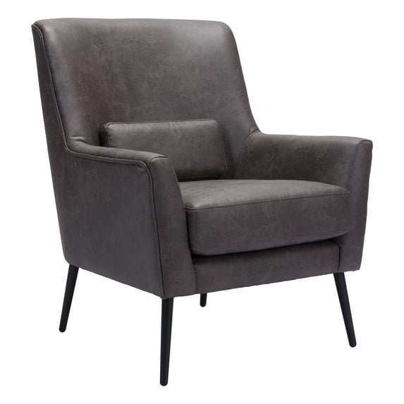 ZUO Ontario Modern Accent Chair in Vintage Black