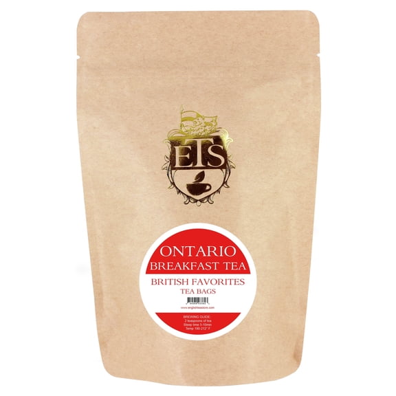 Ontario Breakfast Tea | Black Tea Blend with Earl Grey Notes | 50 Teabags | Bold and Smooth | Medium Caffeine | Morning Tea Pouch | Kosher Vegan | English Tea Store