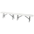 thumbnail image 1 of Ontario Furniture 8 Foot White Plastic Portable Folding Bench for Indoor/Outdoor, Perfect for When Extra Seating is Needed Yet Convenient Folds in Half with a Handle for Easy Carrying and Storing 8 Ft, 1 of 6