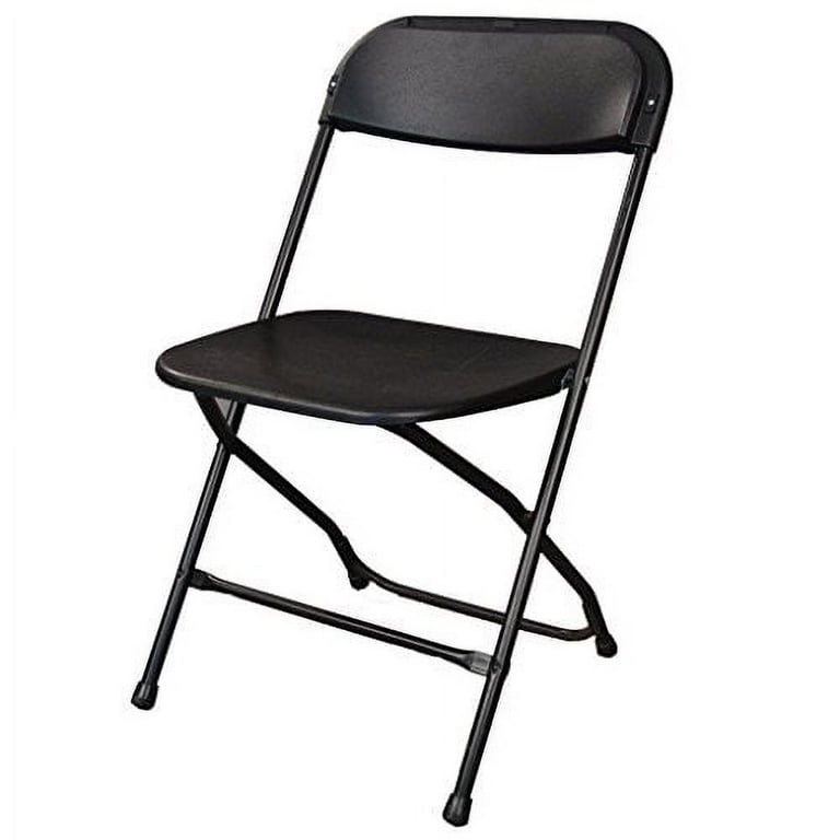 Ontario Furniture Black Metal Folding Chair Stackable 800 Pound