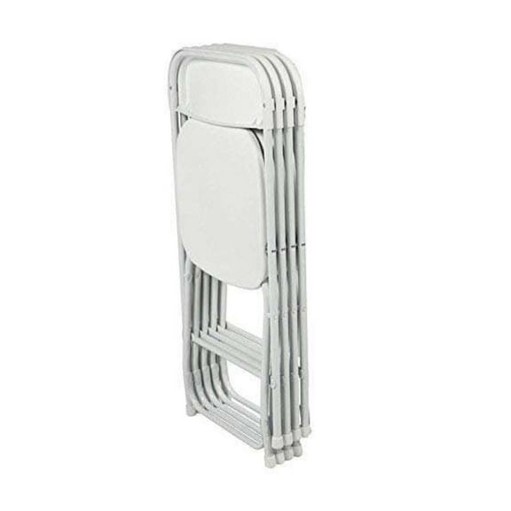 Ontario Furniture Steel Indoor Folding Chair, White (Set of 4)