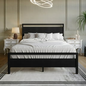 Ontario Panel Bed for Adult, Clean and Chic Modern Bed Frame, Perfect for Cozy Setups, Neutral Homes & Simple Interior Styles, Box Spring Required