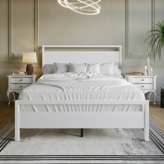 Ontario Panel Bed for Adult, Clean and Chic Modern Bed Frame, Perfect for Cozy Setups, Neutral Homes & Simple Interior Styles, Box Spring Required