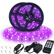 Onteisk 40ft LED UV Black Light Belt kit, 720 UV lamp Beads, 12V Flexible Black Light Fixture, 12m with Remote Control, Used for Indoor Fluorescent Party Stage, Body Painting, not Waterproof