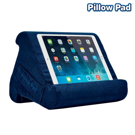 Ontel Pillow Pad Tablet Holder for iPad, Kindle, Multi-Angle Pillow Stand, Blue
