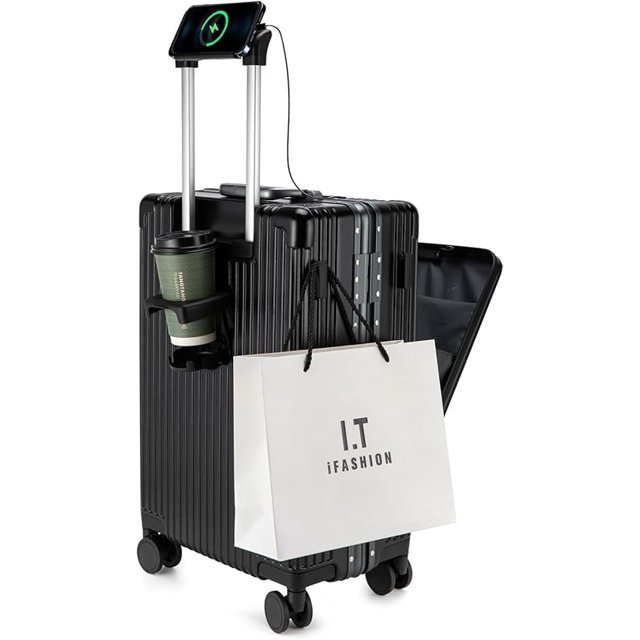 Ontheway 24in Aluminium Frame Hardside Spinner Wheel Luggage, BuiltIn