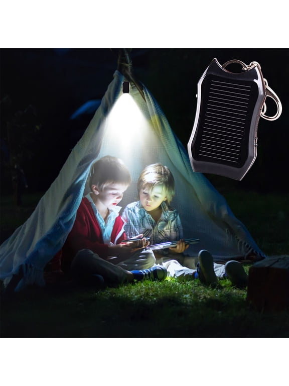 Solar Keychain Mini LED Flashlight , Rechargeable Portable Light for Key Ring , Emergency Torch with USB Charging for Travel Camping