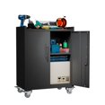 thumbnail image 1 of Onuobao Lockable Metal Adjustable Shelf Garage Cabinet with Wheels and 2 Door, Black, 1 of 9