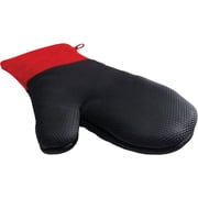 GrillPro Grill Mitt Neoprene Palm - Machine Washable, Silicone with Cotton Cuff, Black