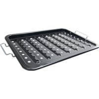 Black Porcelain Grill Topper with Stainless Steel Handles
