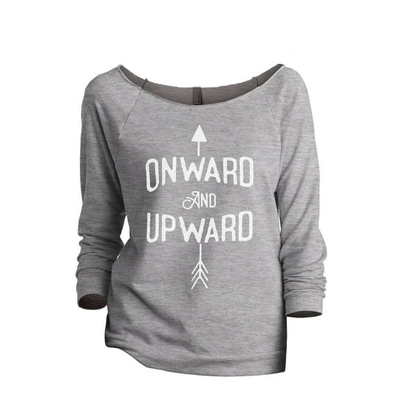 Onward and Upward Women's Fashion Slouchy 3/4 Sleeves Raglan Lightweight Sweatshirt Sport Grey Medium