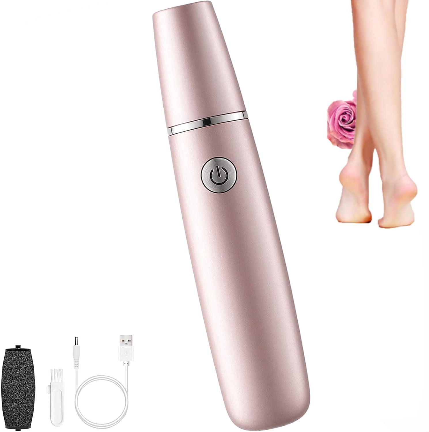 Onwddarefy Electric Feet Callus Remover, 360 Rotation Callus Remover for Feet, 3 Speeds Adjustable, for Women and Men Cracked (Pink)