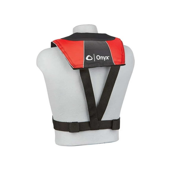 Onyx 132200-100-004-20 A/M-24 Series All Clear Automatic/Manual Inflatable Life Jacket - Black/Red, Adult