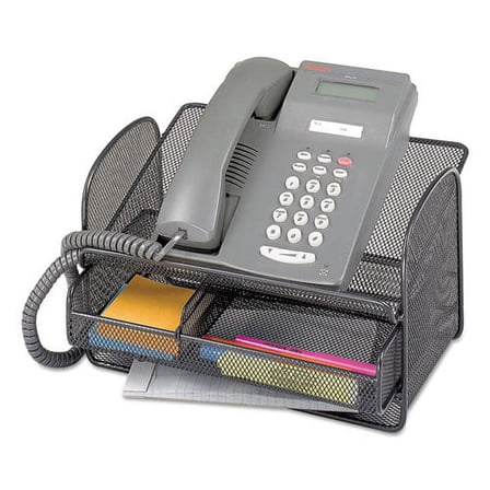 "Onyx Angled Mesh Steel Telephone Stand, 11.75 X 9.25 X 7, Black | Bundle of 2 Each"