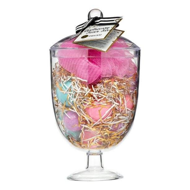 Onyx Bathhouse Fizzer Apothecary Jar Bath Bomb Gift Set, 17 Pieces