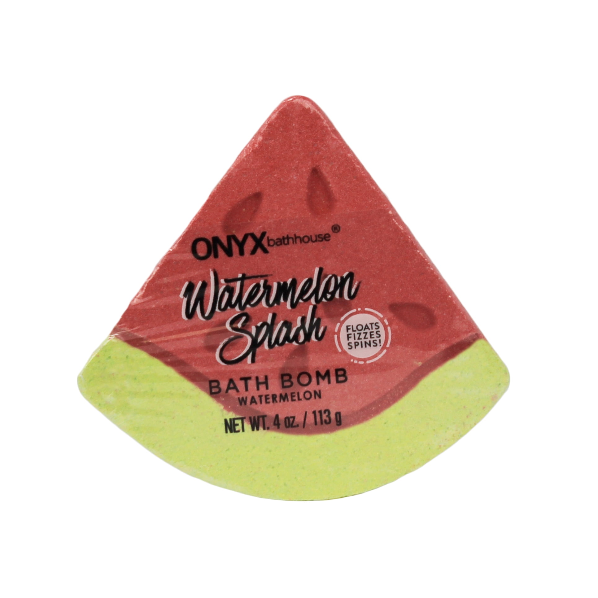 Onyx Bathhouse Watermelon Splash 4 oz Shaped Bath Bomb, Red, Green