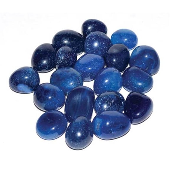 Onyx Blue Heat Treated Tumbled Stones - Blue - 1 lb - Stress Relief Stone