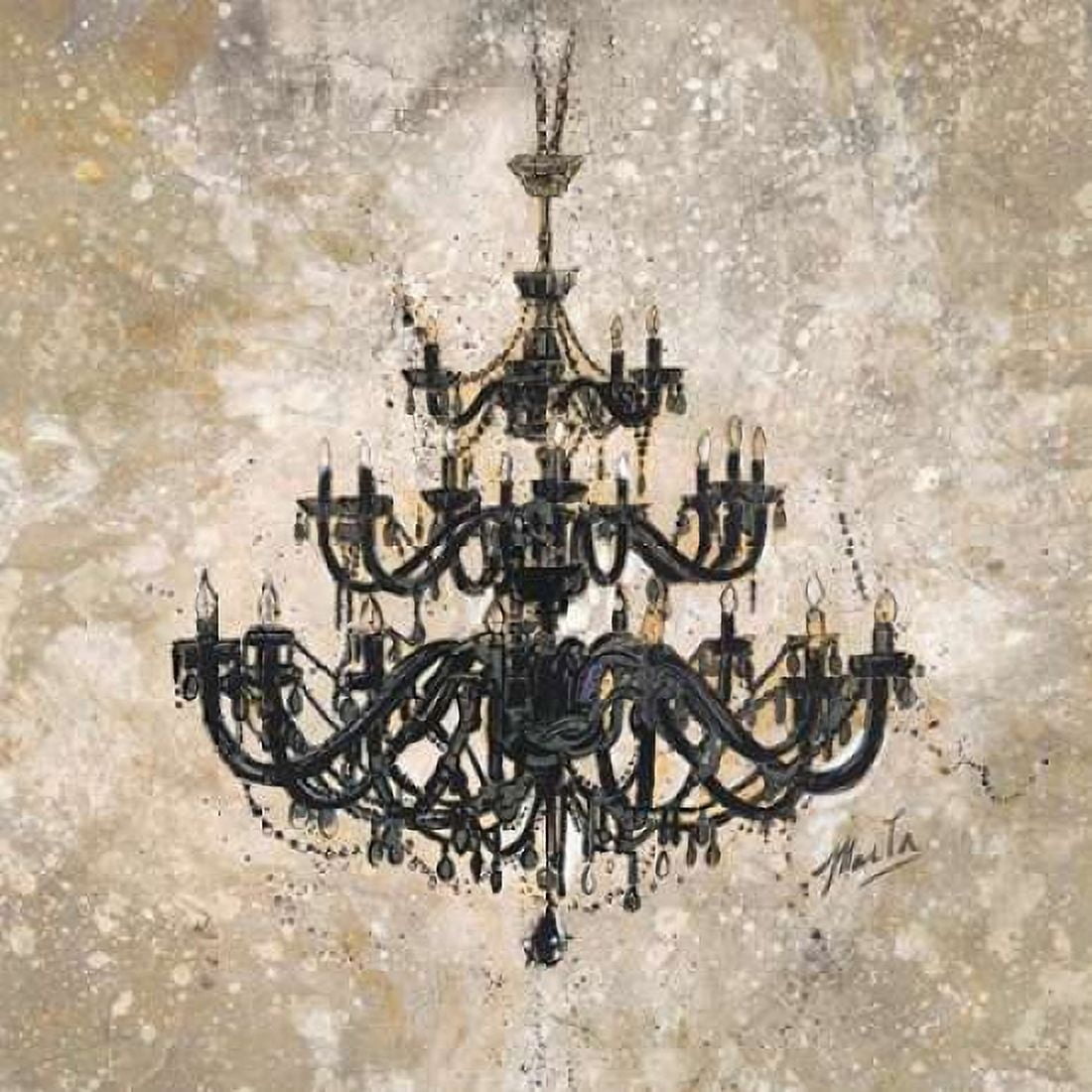 Onyx Chandelier Canvas Art - Marta G Wiley (24 x 24)