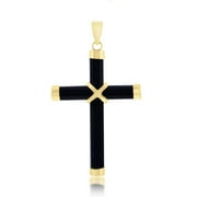 BEAUX BIJOUX Onyx Cross Necklace for Women - Black Onyx Pendant Cross - Onyx Cross Necklaces for Women - Womens Cross Necklace - Religious Necklace For Women - Onyx Necklace Cross - Holy Cross Jewelry