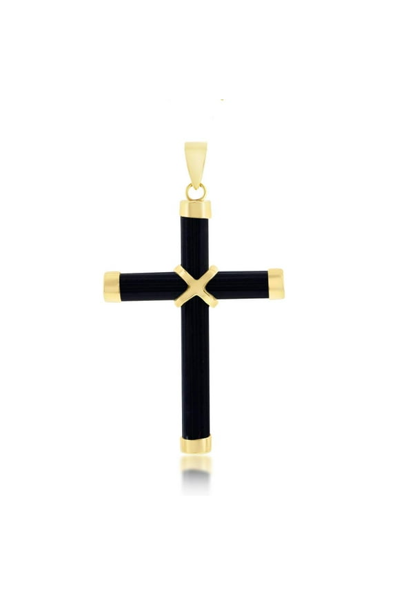 Onyx Cross Necklace for Women - Black Onyx Pendant Cross - Onyx Cross Necklaces for Women - Womens Cross Necklace - Religious Necklace For Women - Onyx Necklace Cross - Holy Cross Jewelry