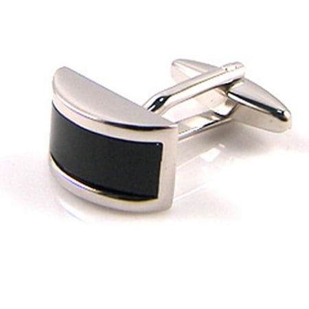 Onyx Half Oval Cufflinks