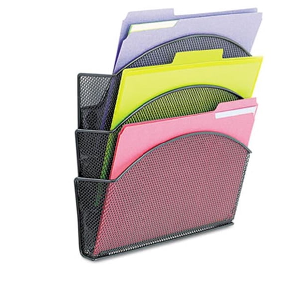 Onyx Magnetic Mesh Panel Accessories  3 File Pocket  13 x 4 .33 x 13 .5. Black