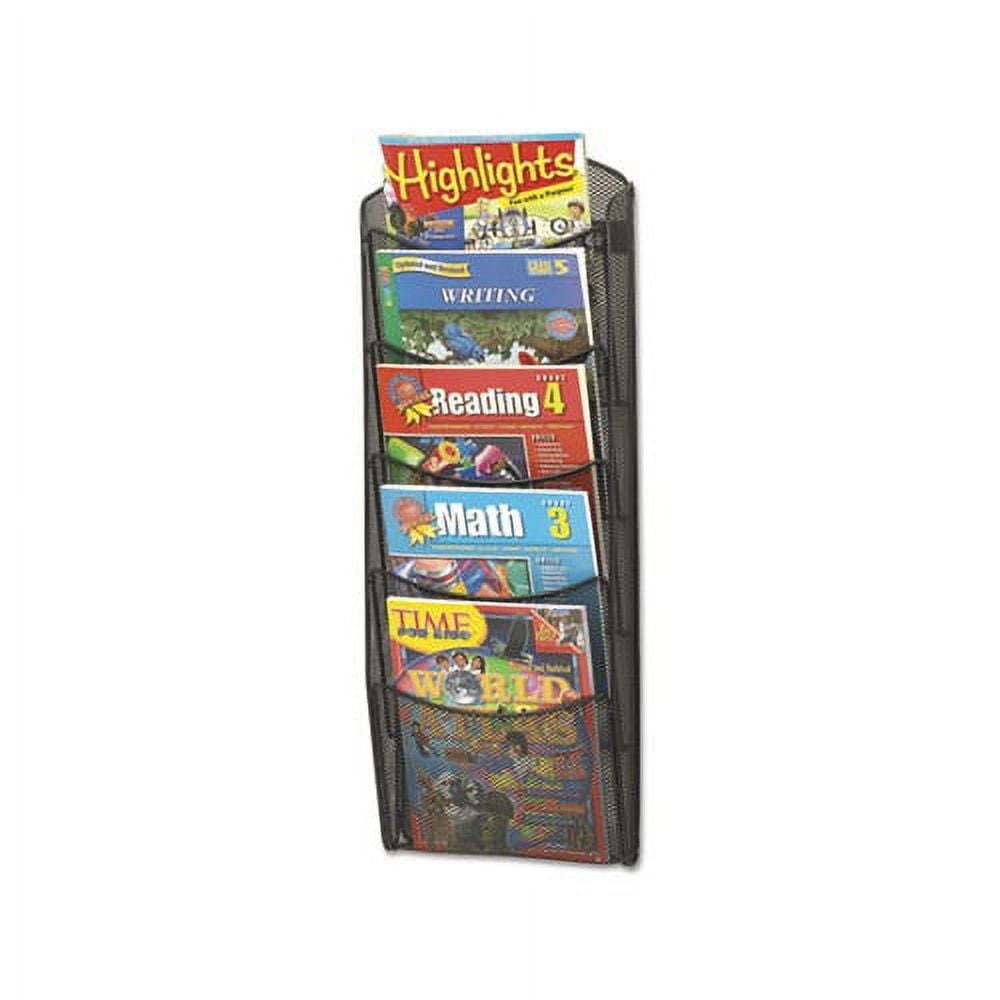 Onyx Mesh Literature Rack Five Compartments, 10.25w x 3.5d x 28.33h ...