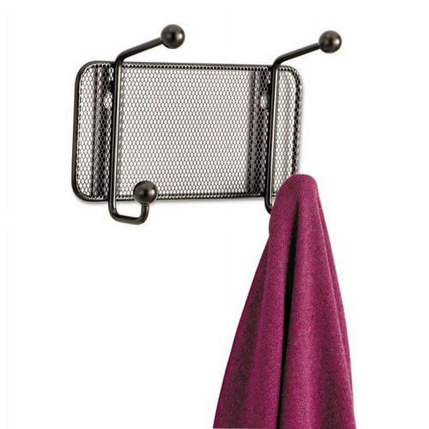 Onyx Mesh Wall Racks, 2-Hook, 8.5w x 3d x 5.5h, Black Onyx Mesh Wall Racks, 2-Hook, 8.5w x 3d x 5.5h, Black