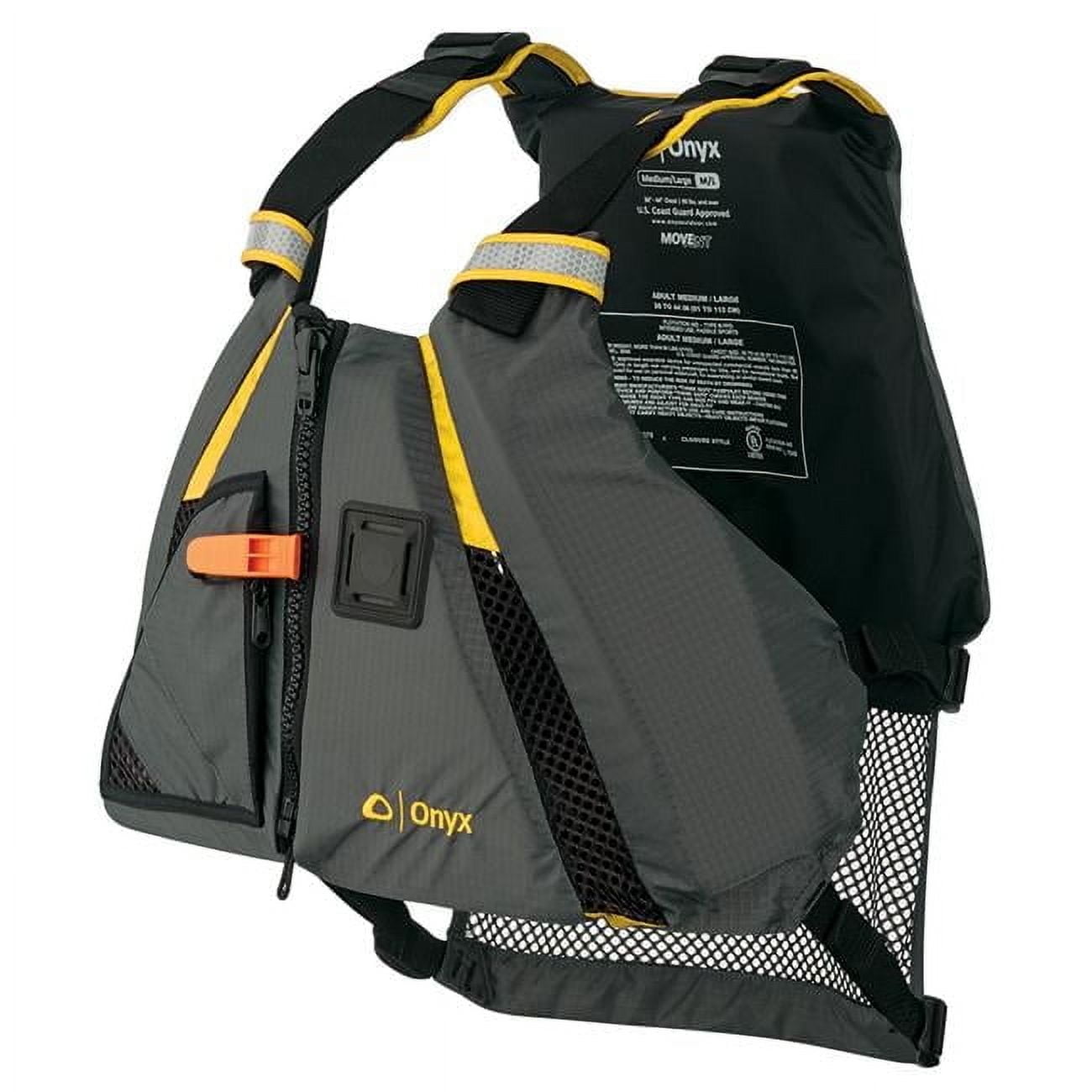 Onyx Outdoor Adult Life Jacket, Yellow/Gray, Medium and Large