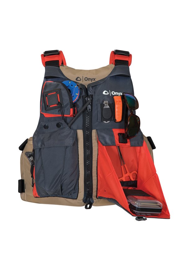 s 121700-706-005-17 Kayak Fishing Paddle Vest, Tan - 2XL