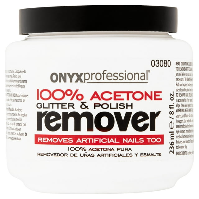 Onyx Professional 100% Acetone Glitter & Polish Remover, 8 fl oz