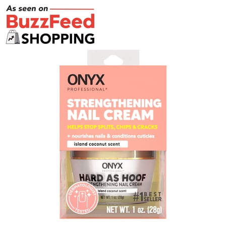 ONYX Professional Hard As Hoof Nail Strengthening Cream, for Damaged Nails & Cuticles, 1 oz.