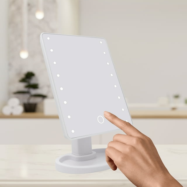 Onyx Professional LED Pro Freestanding Makeup Vanity Mirror, White
